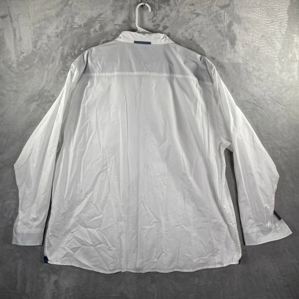 Carbon 2 Cobalt Shirt Mens XXL Button Up White Oxford Long Sleeve Cotton 2XL